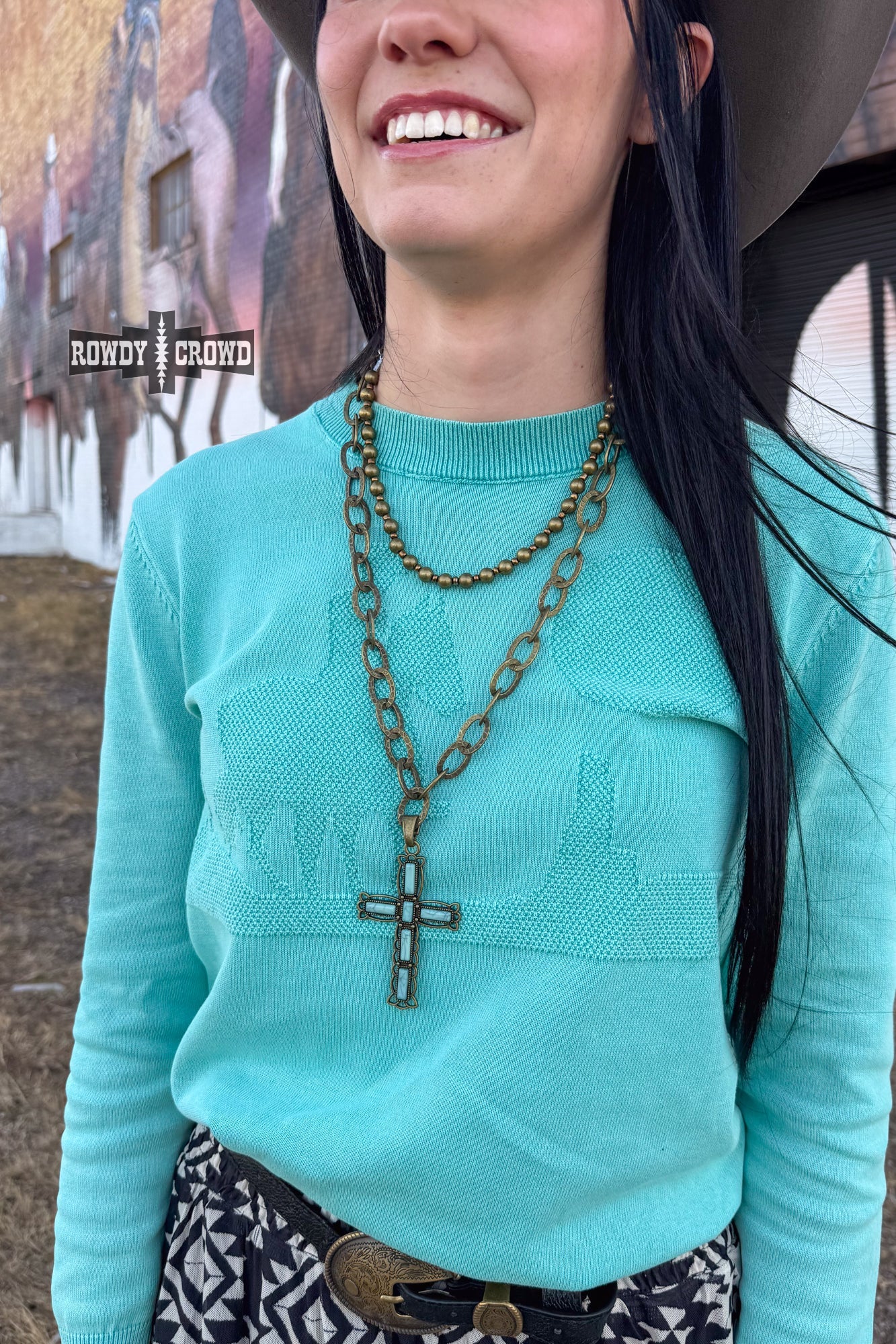 DS Cowgirl Cross Necklace