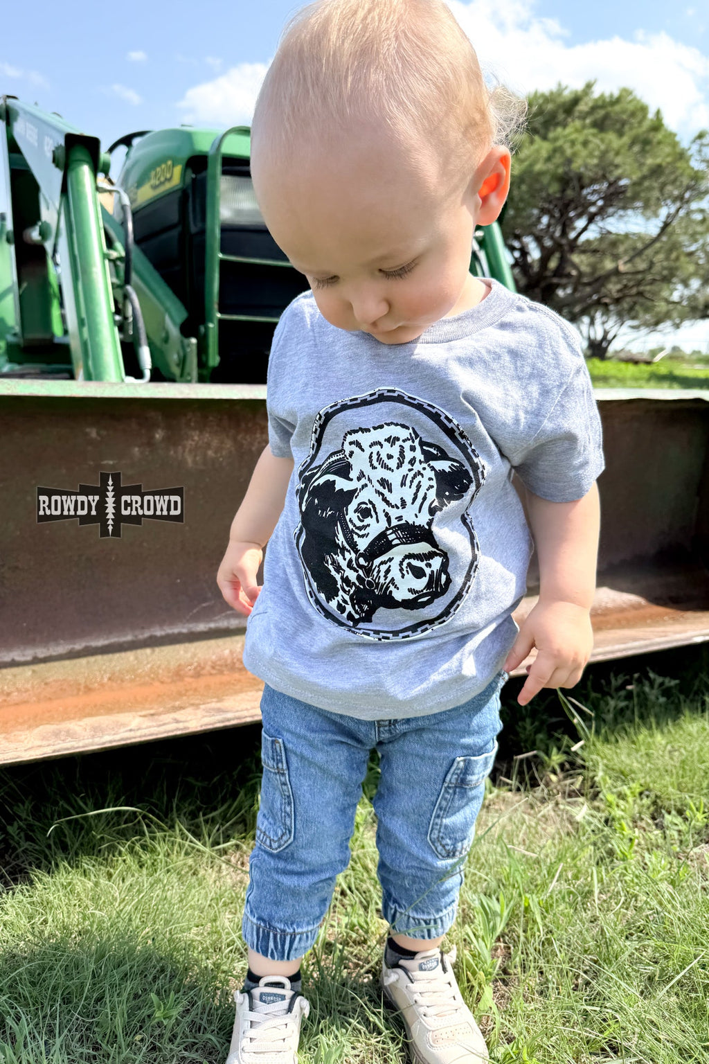 DS KIDS Happy Hereford Tee- GREY