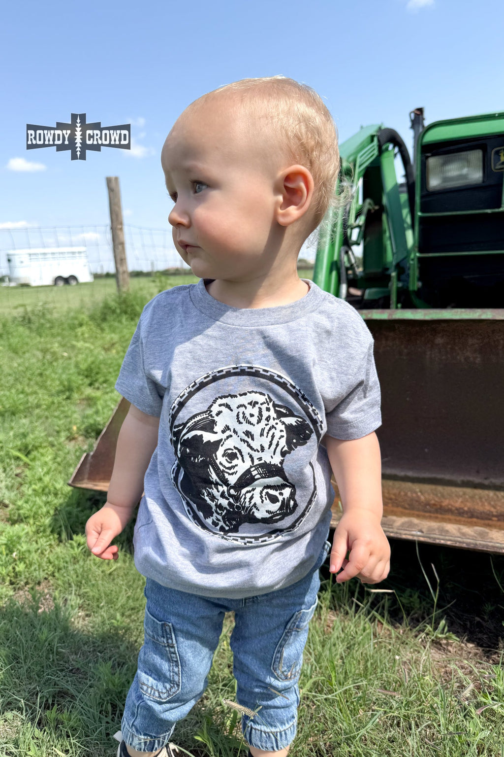 DS KIDS Happy Hereford Tee- GREY