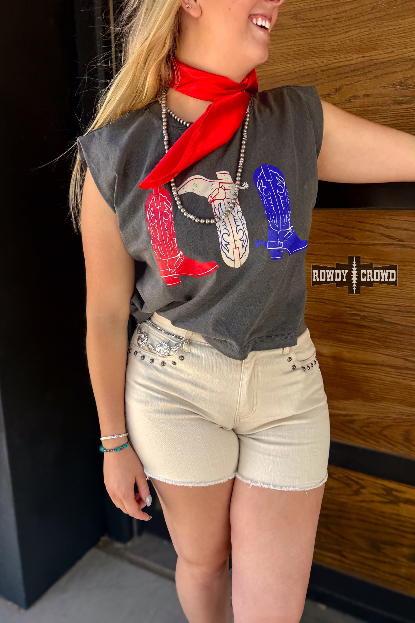 DS Red, White & Boots Tank