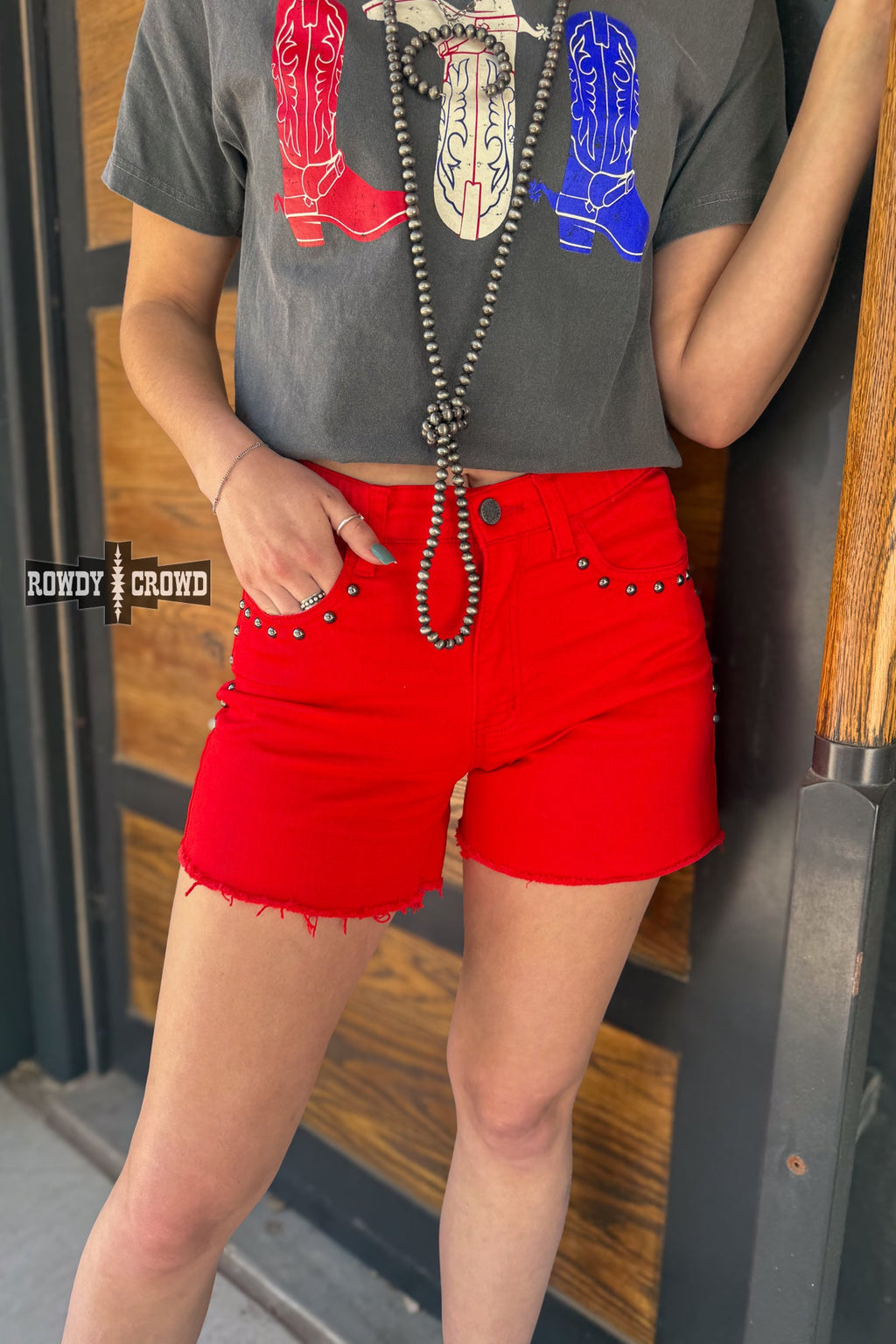 DS RED- Shenandoah Stud Shorts