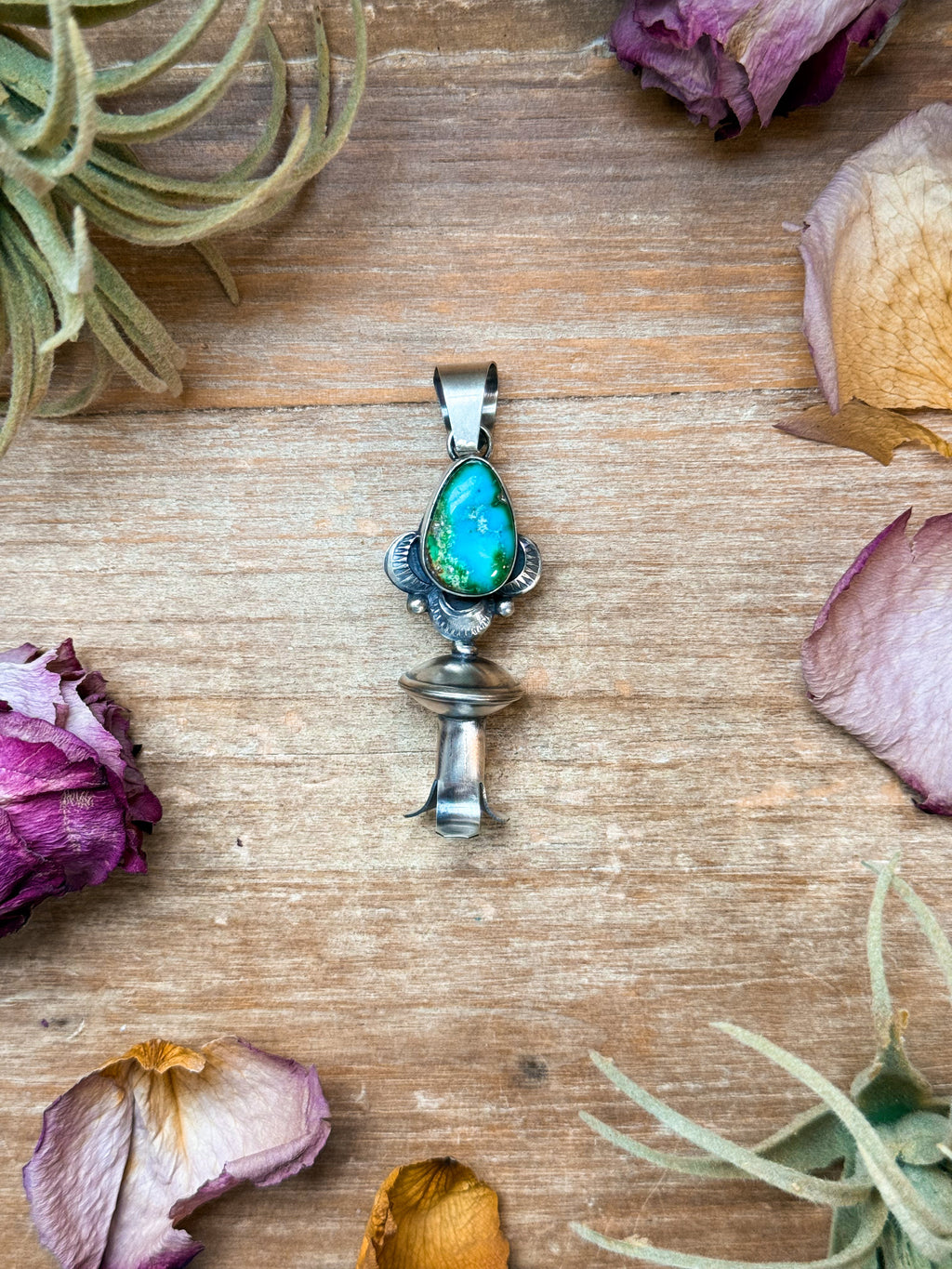 Sterling Silver Sonoran Gold Turquoise Blossom Pendant