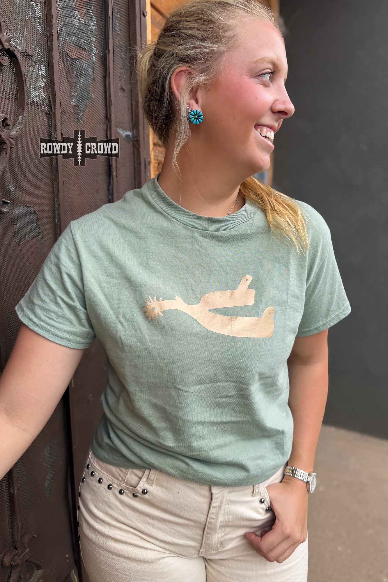 DS Metallic Spur Tee- DESERT GREEN