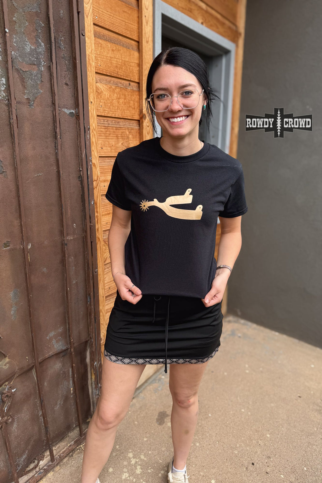 DS Metallic Spur Tee- BLACK