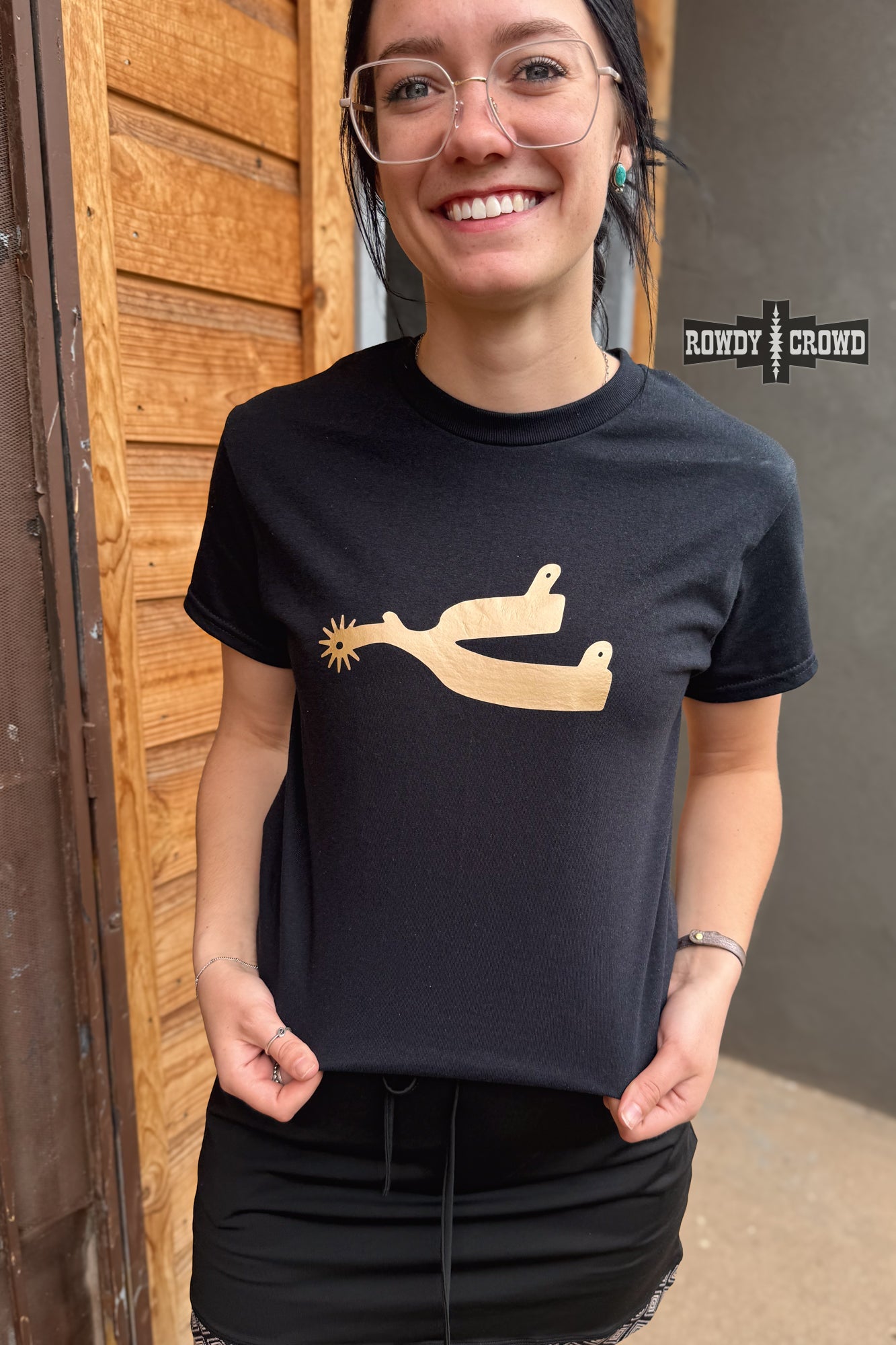 DS Metallic Spur Tee- BLACK