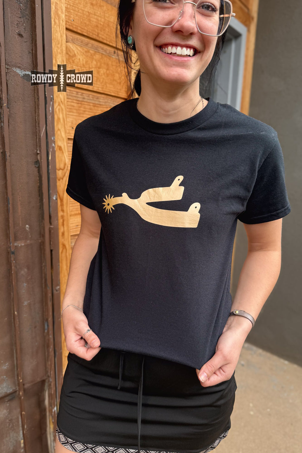 DS Metallic Spur Tee- BLACK
