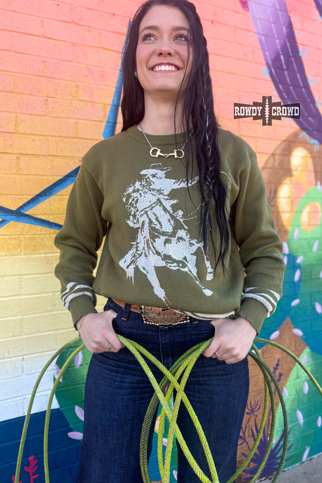 DS OLIVE Wild & Western Sweater