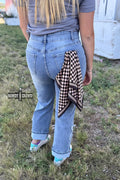 DS SMALL Tan Checkered Out Wild Rag/ Scarf