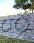 Turquoise & Antique Silver Seed Bead Earrings