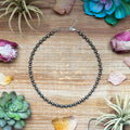 14 inch 6 mm and 3 mm Sterling Silver Pearls choker necklace