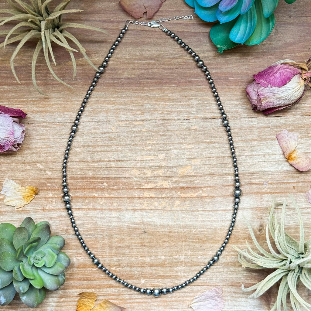 Sterling Silver Graduated Pearl Necklace – 22"