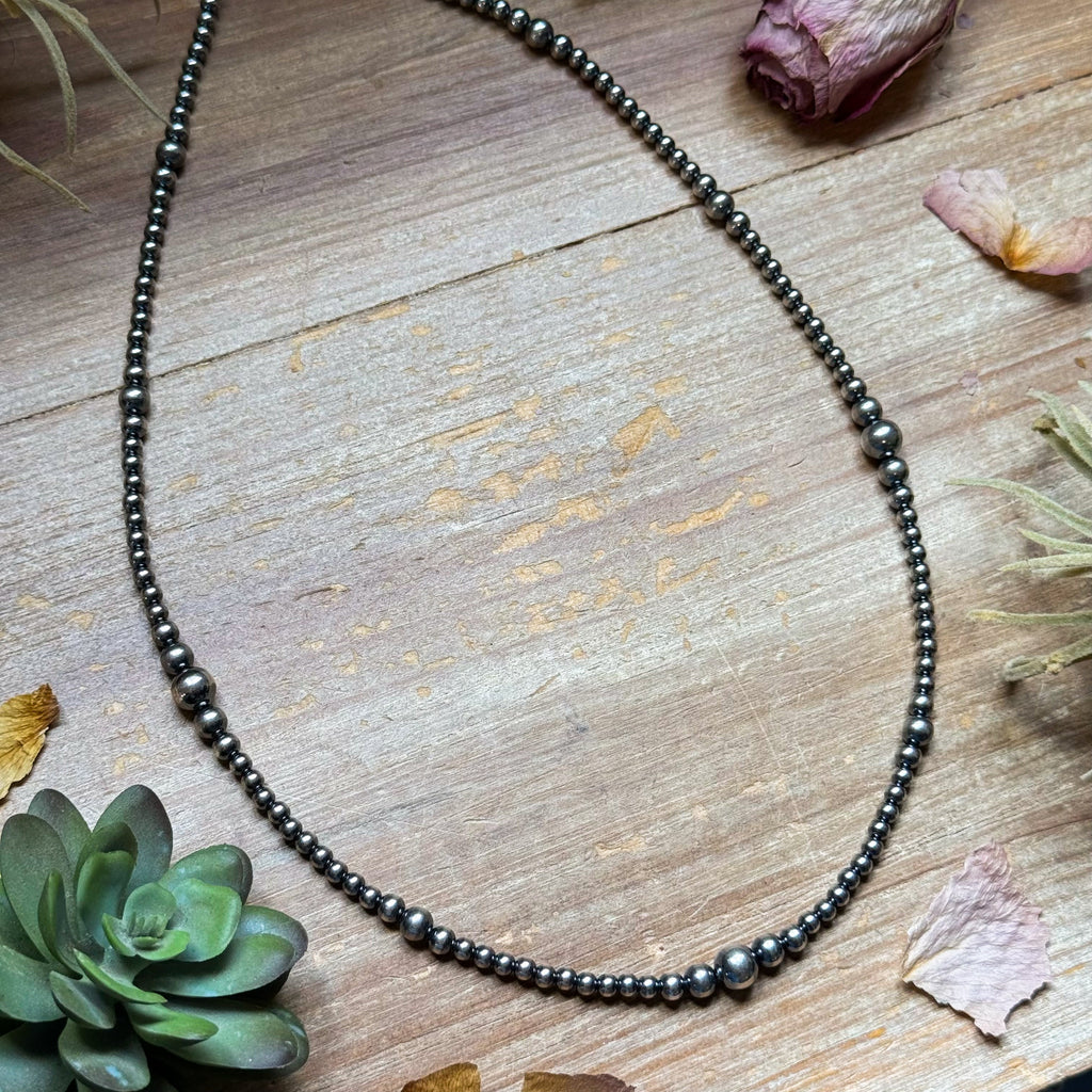 Sterling Silver Graduated Pearl Necklace – 22"