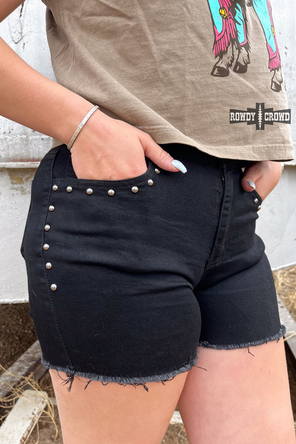 DS BLACK- Shenandoah Stud Shorts