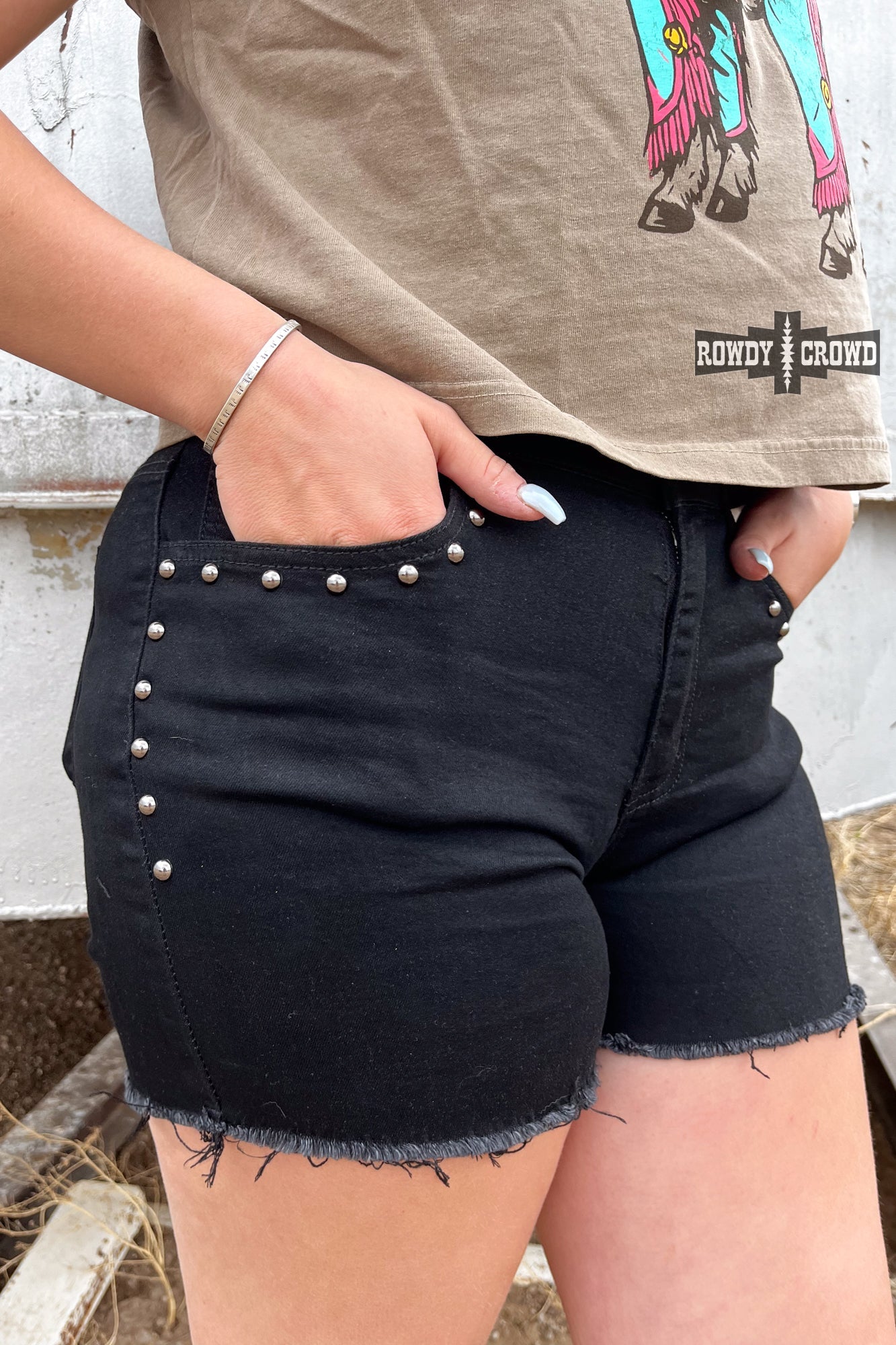 DS BLACK- Shenandoah Stud Shorts