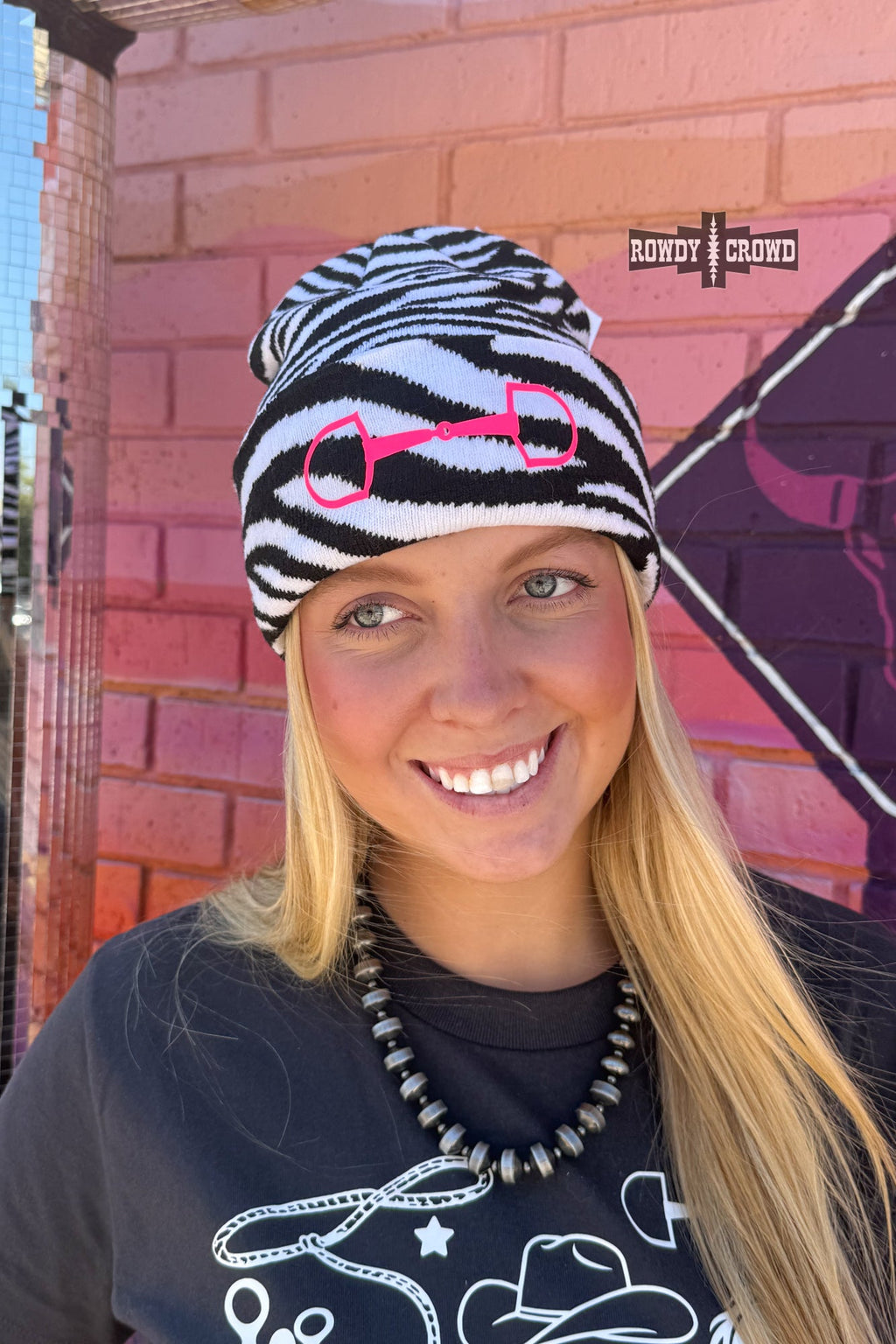 DS WHITE Zebra Bit Beanie