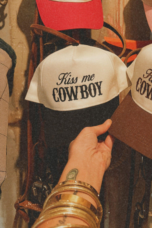 SALE Kiss Me Cowboy Cap in Black