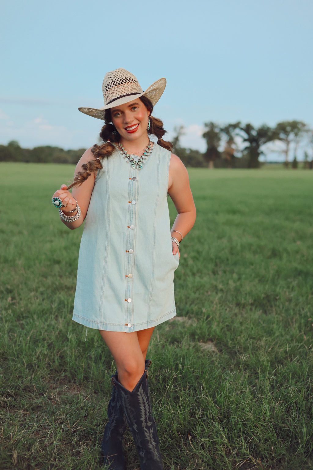 The Dobbs Denim Dress in Light Wash