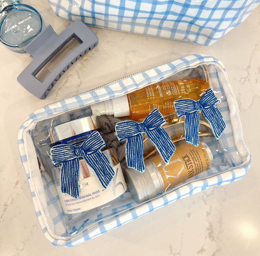 3 Bows - Blue Trellis Bag
