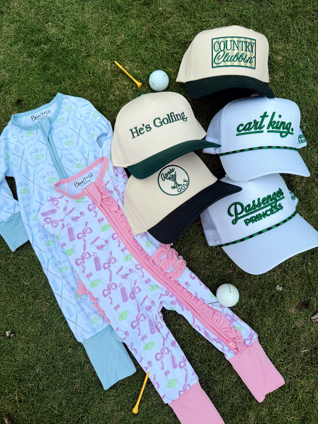 He's Golfing - Green Vintage Trucker Hat