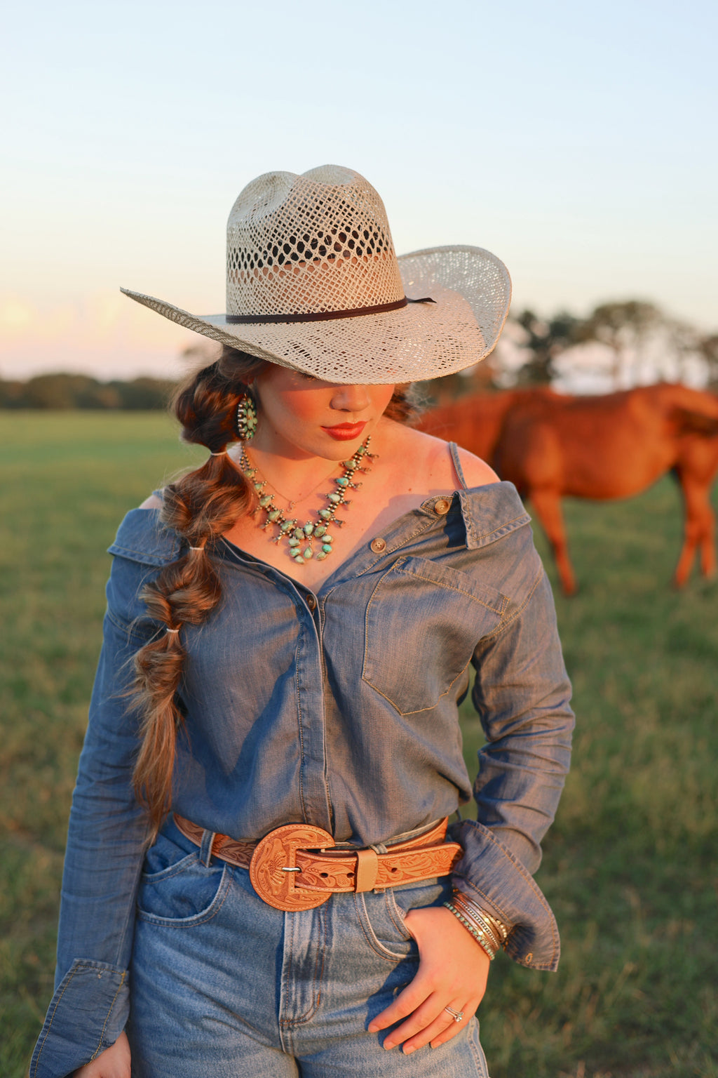 The Danni Off Shoulder Denim Top