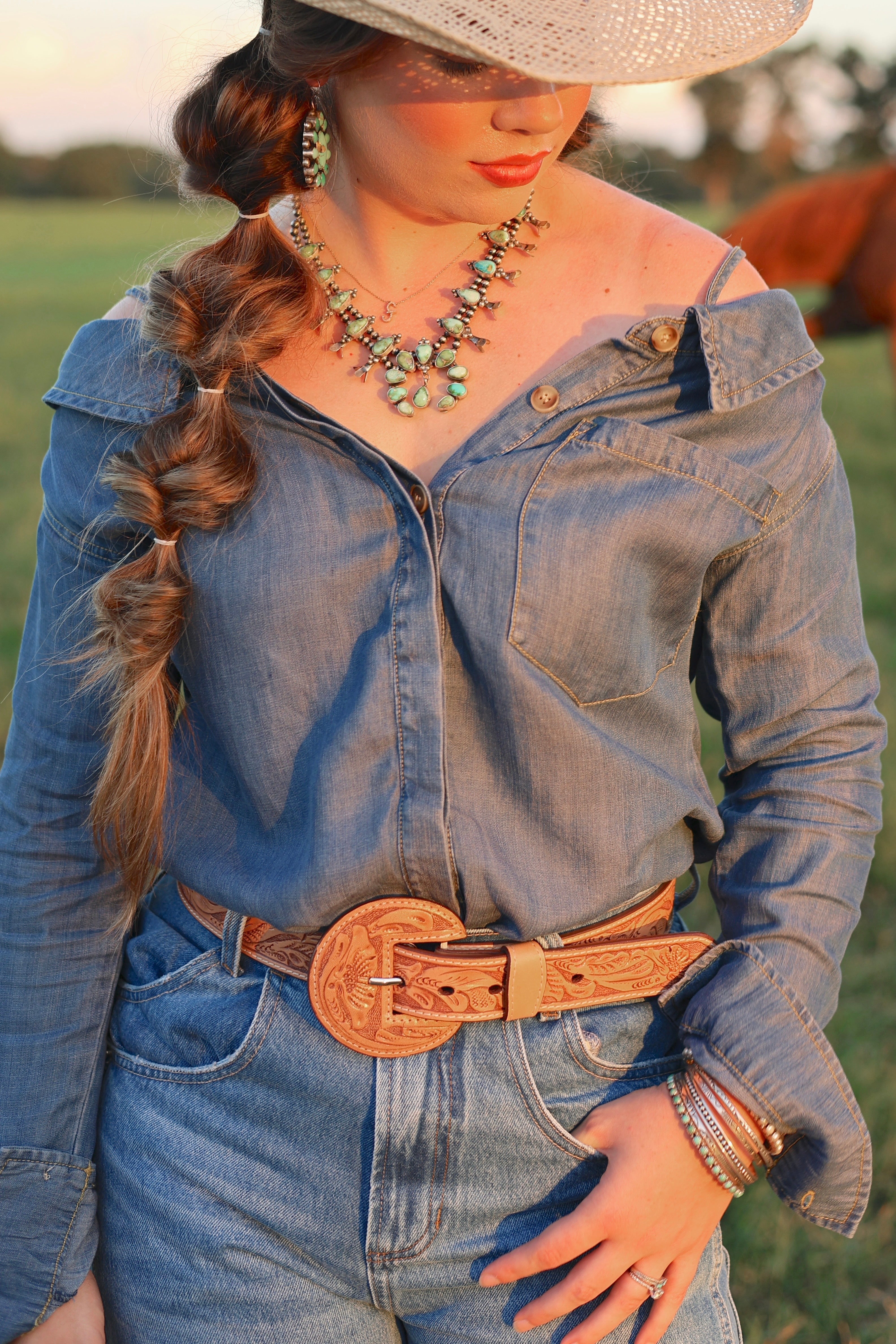 The Danni Off Shoulder Denim Top