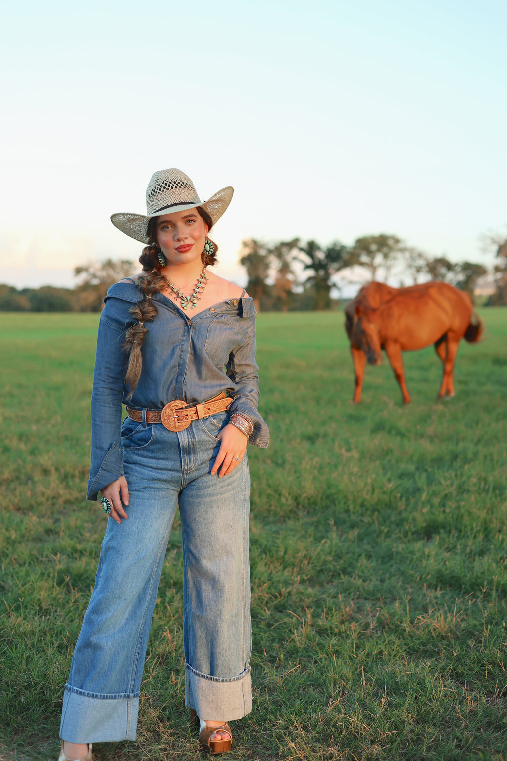 The Danni Off Shoulder Denim Top