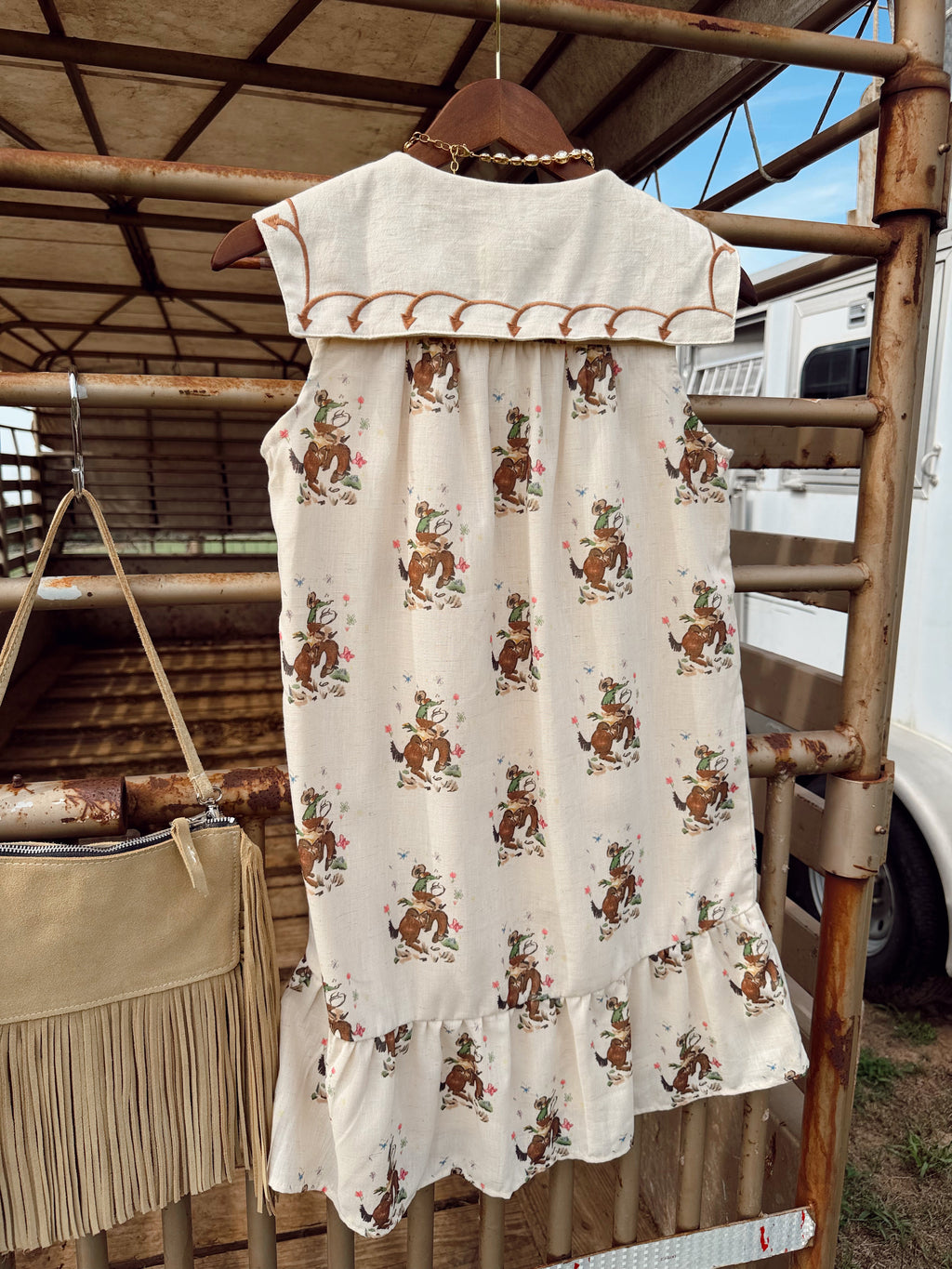 The Embroidered Cowboy Print Dress