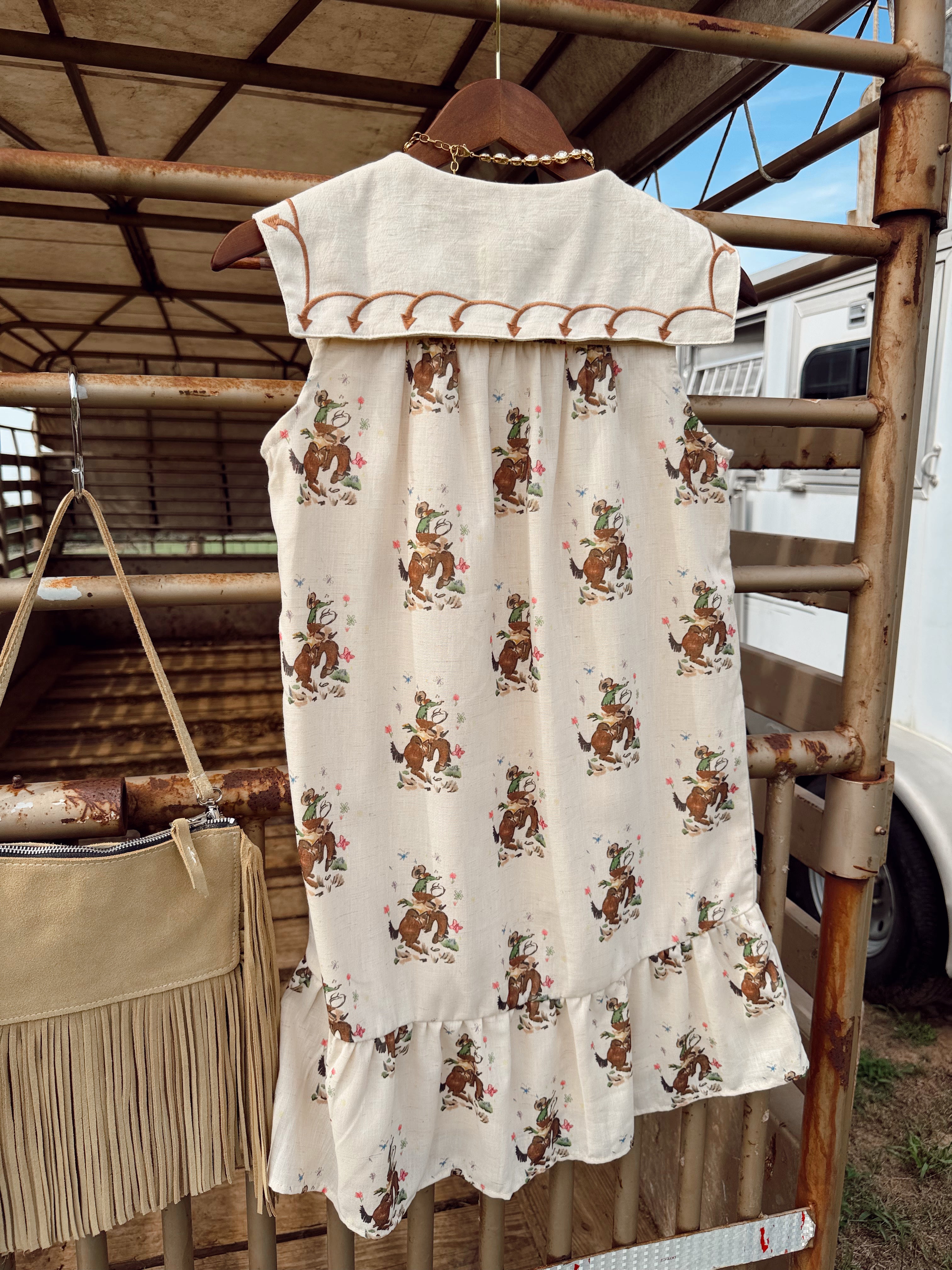 The Embroidered Cowboy Print Dress
