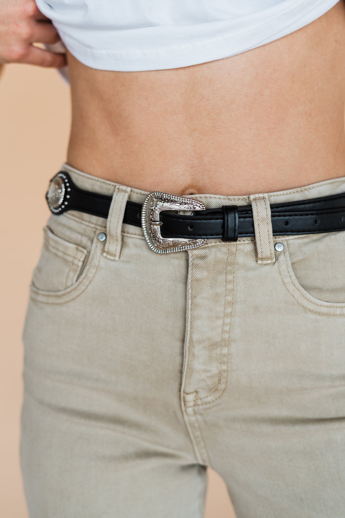 The Talia Western Concho Belt in Black