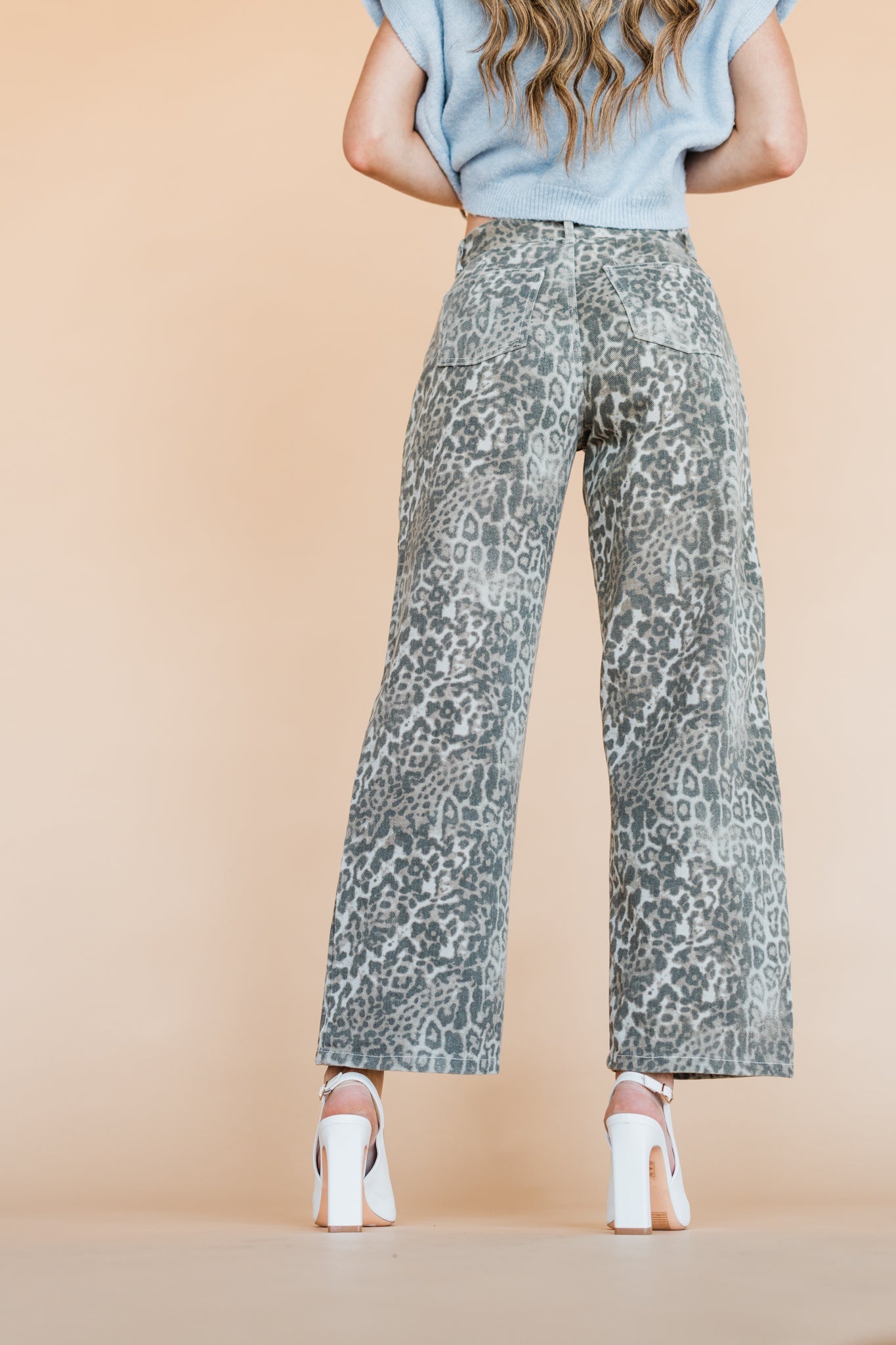 The Beckett Leopard Jean in Light Wash