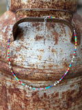 Sterling Silver Prism And Pearl Necklace