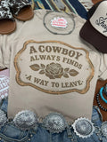 A Cowboy Always Finds A Way To Leave Graphic Tee