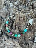 Sterling Silver Jasper Turquoise Bracelet