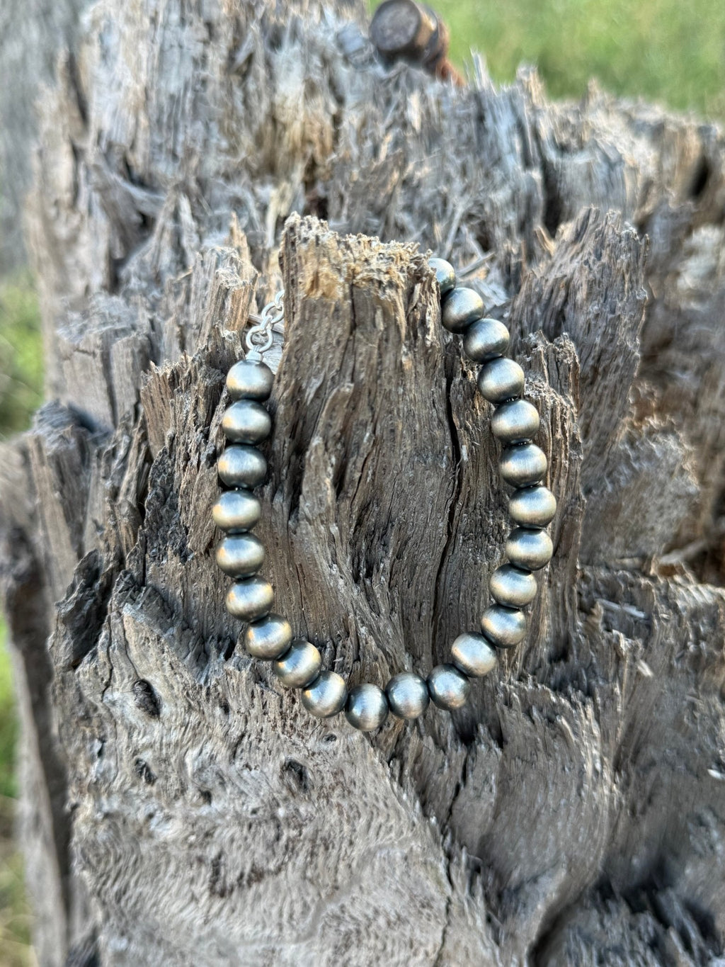 8mm Silver Beads Bracelet