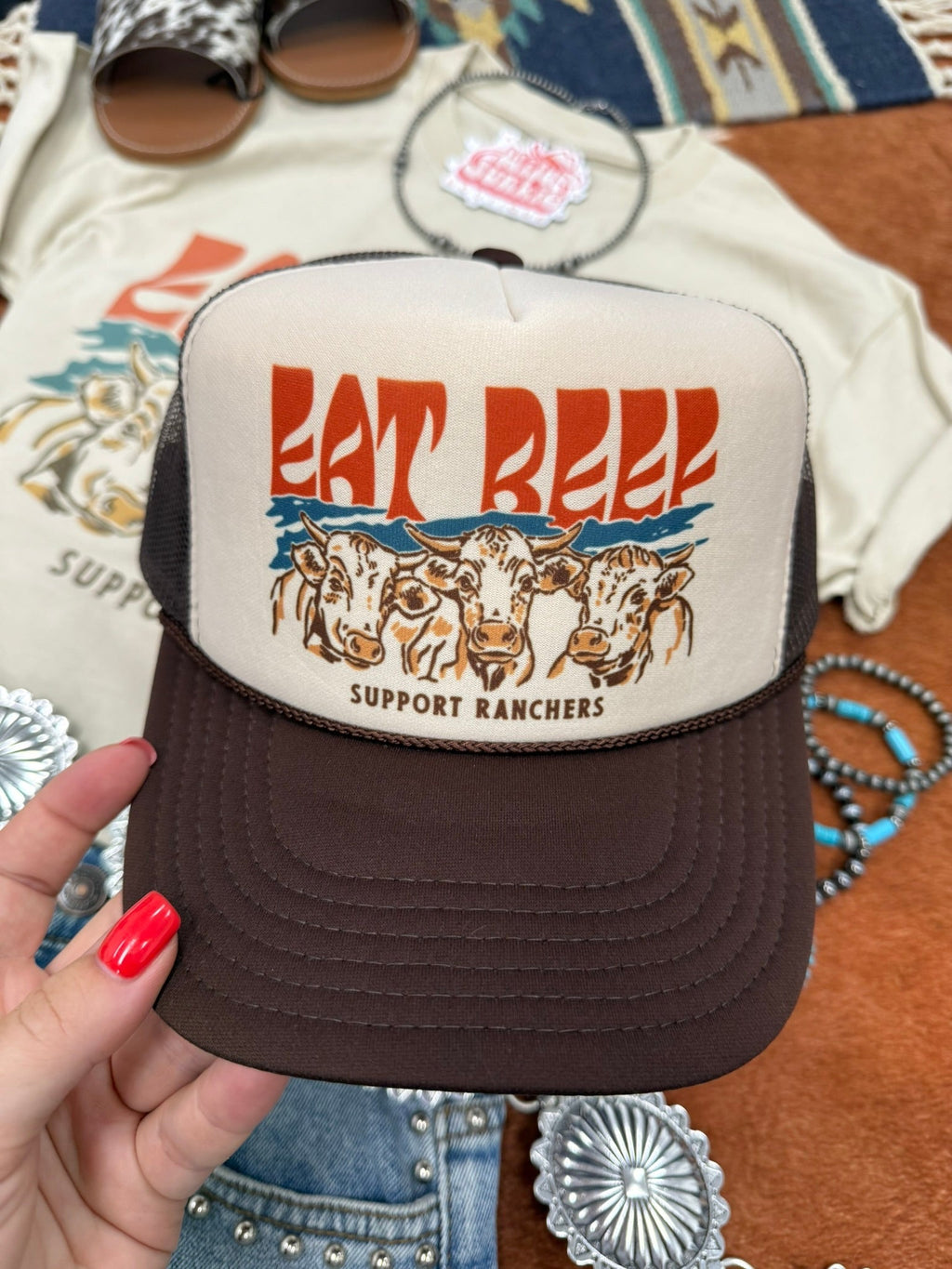 Eat Beef Support Ranchers Trucker Hat