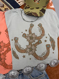 Floral Horseshoe Graphic Tee - Bay