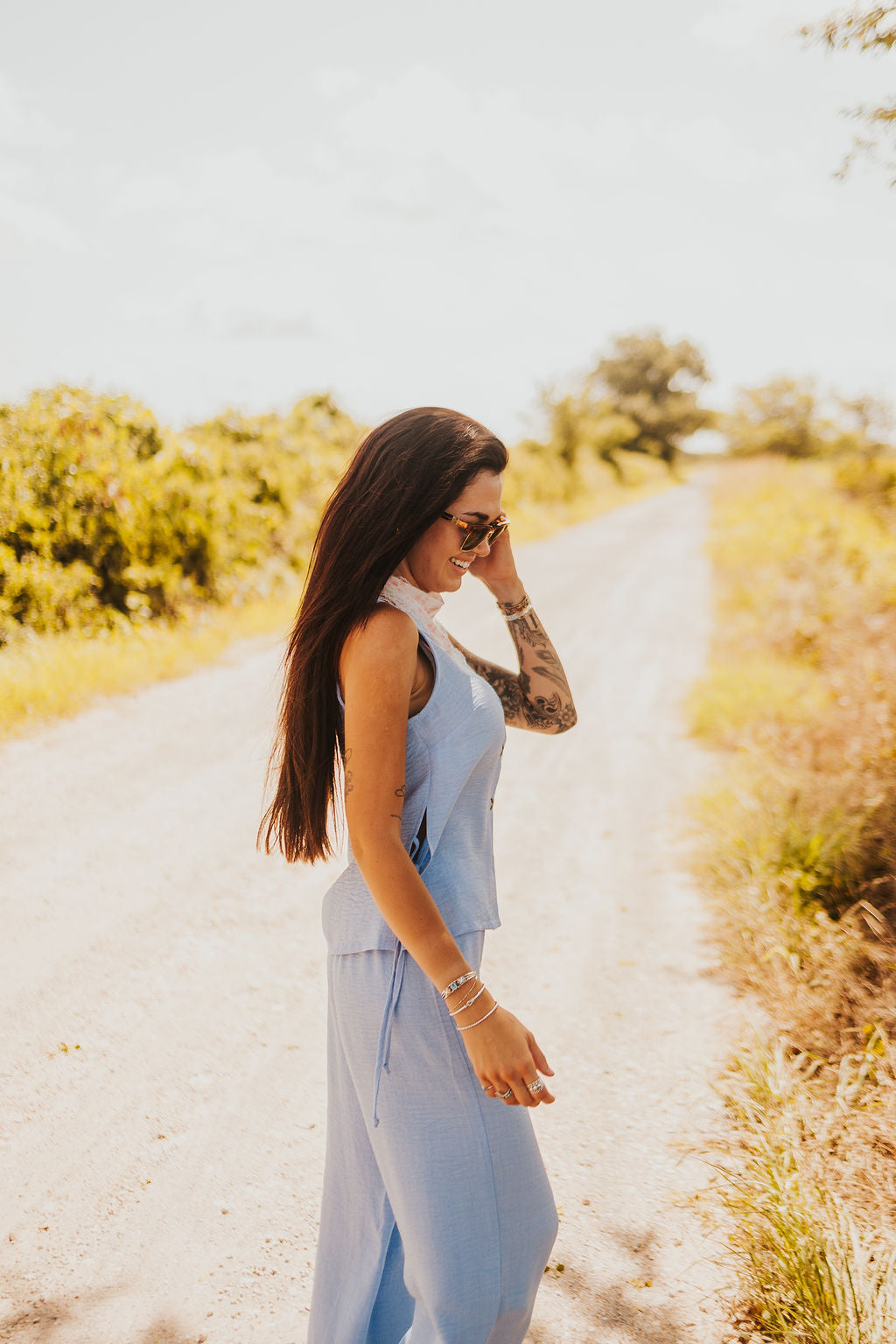 The Rio Linen Set in Blue