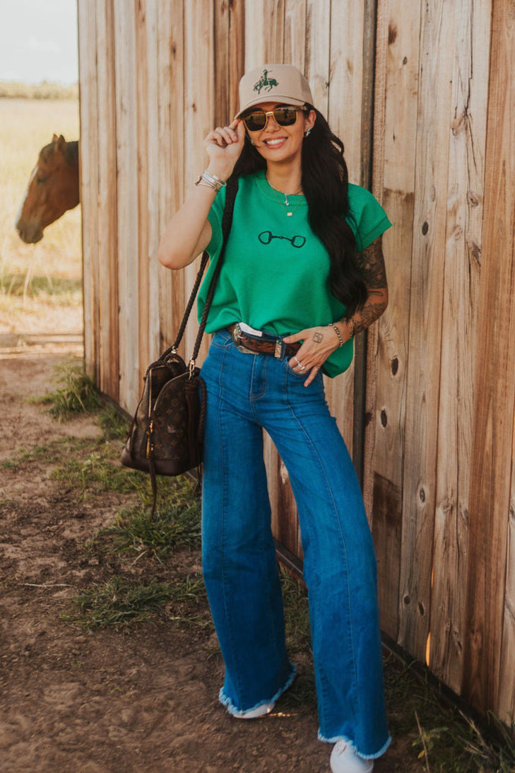 The Loretta Trouser Jean in Medium Wash