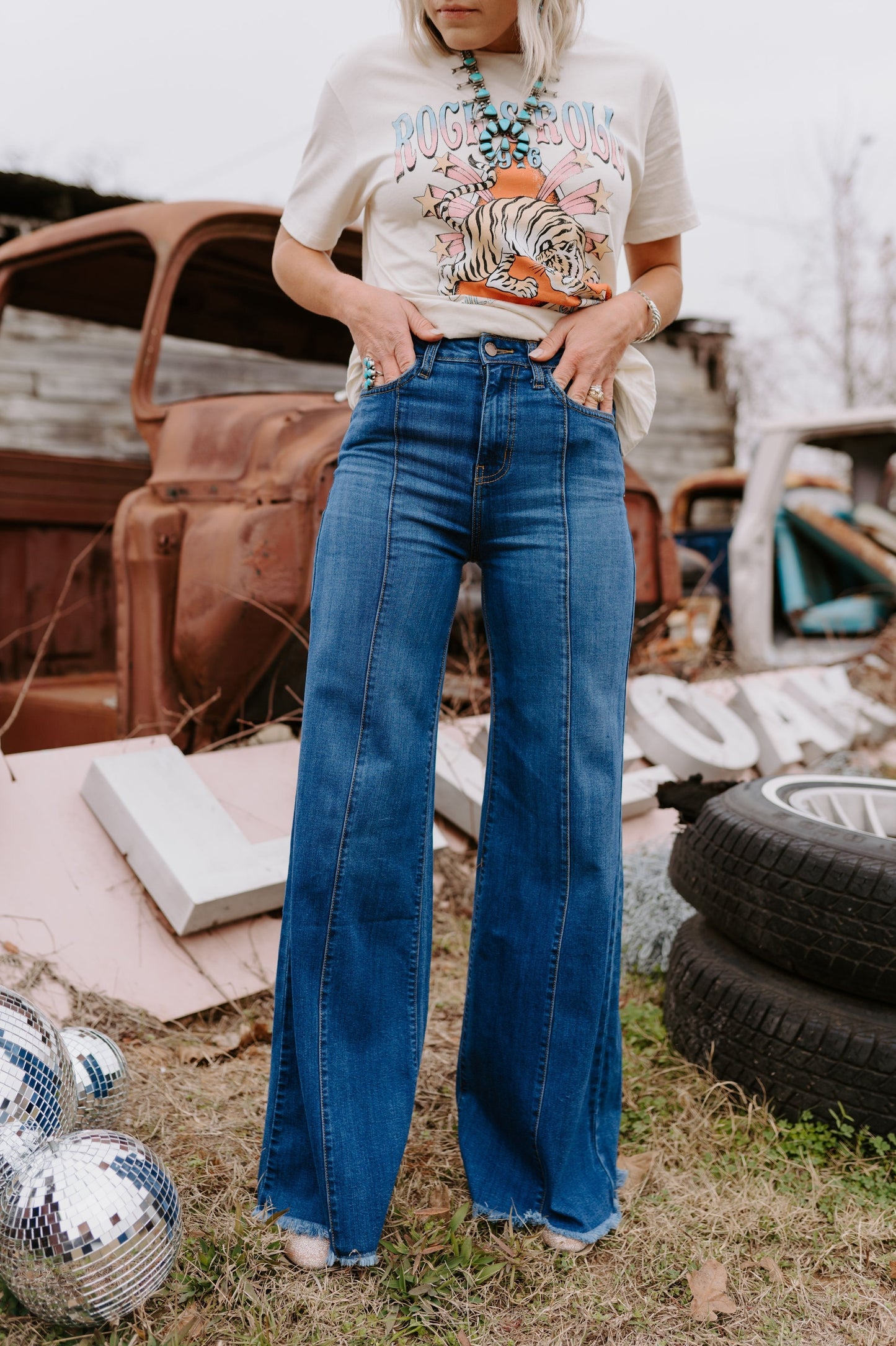 The Loretta Trouser Jean in Medium Wash