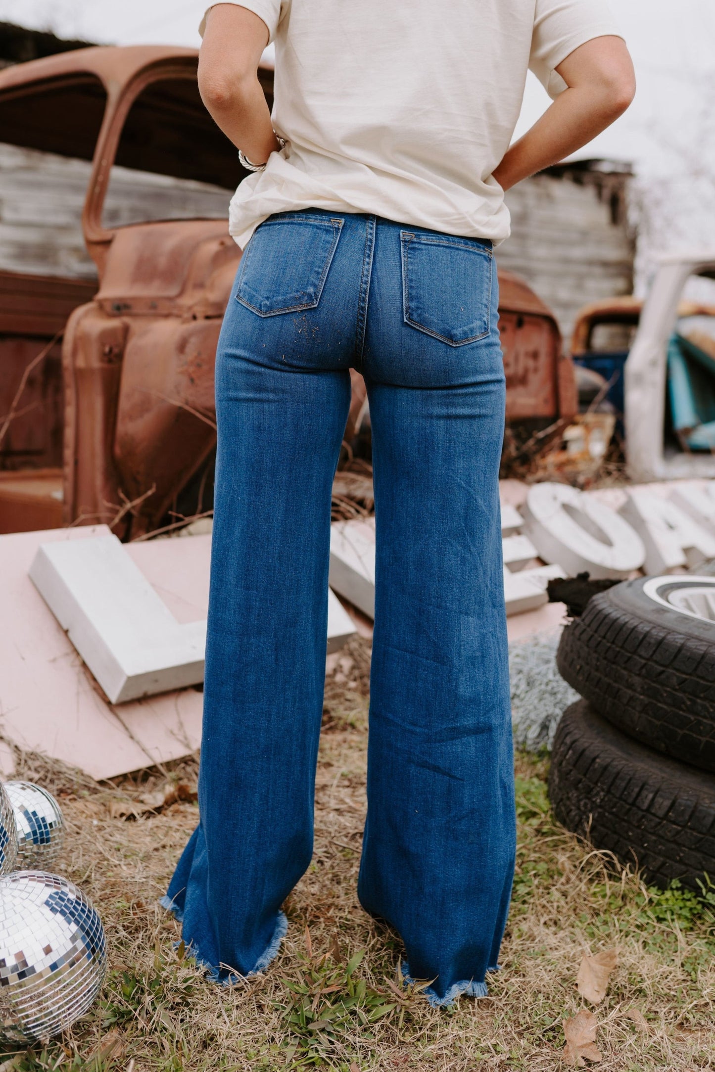 The Loretta Trouser Jean in Medium Wash