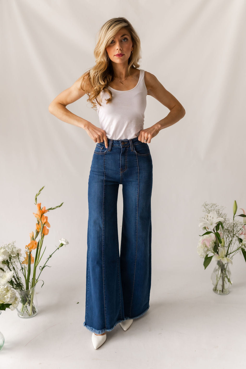 The Loretta Trouser Jean in Medium Wash