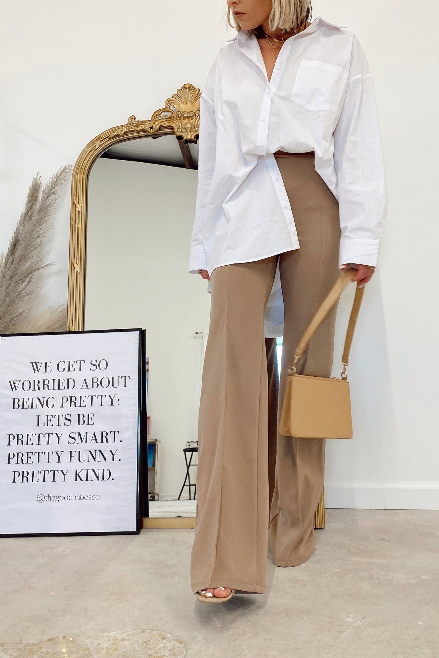 The Zoey Stretch Trouser in Taupe