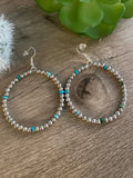 Variscite Heishi Hoop Earrings - A little Bit Of Blue