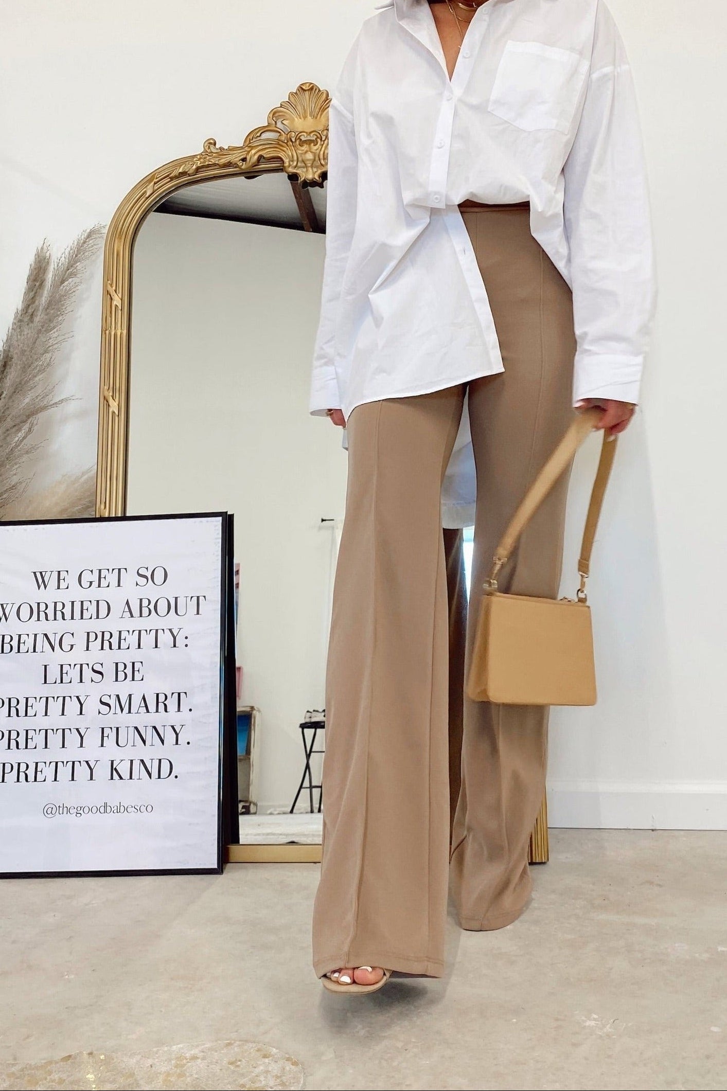 The Zoey Stretch Trouser in Taupe