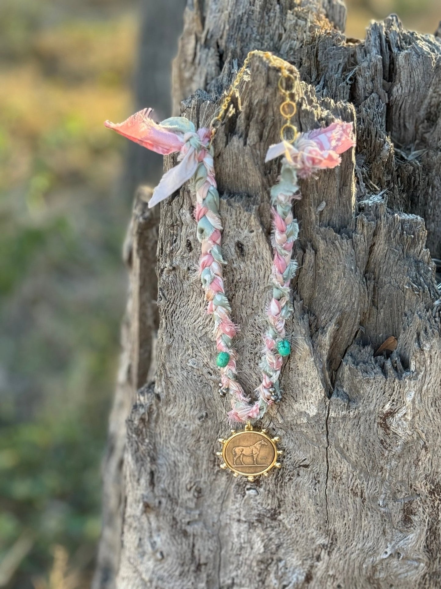 Mixed Metals Braided Bandana Necklace