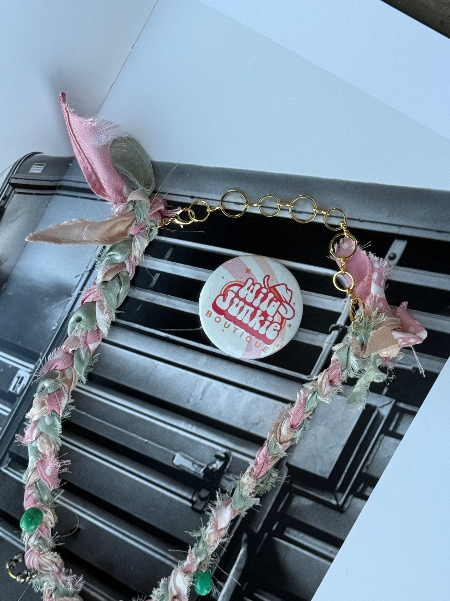 Mixed Metals Braided Bandana Necklace