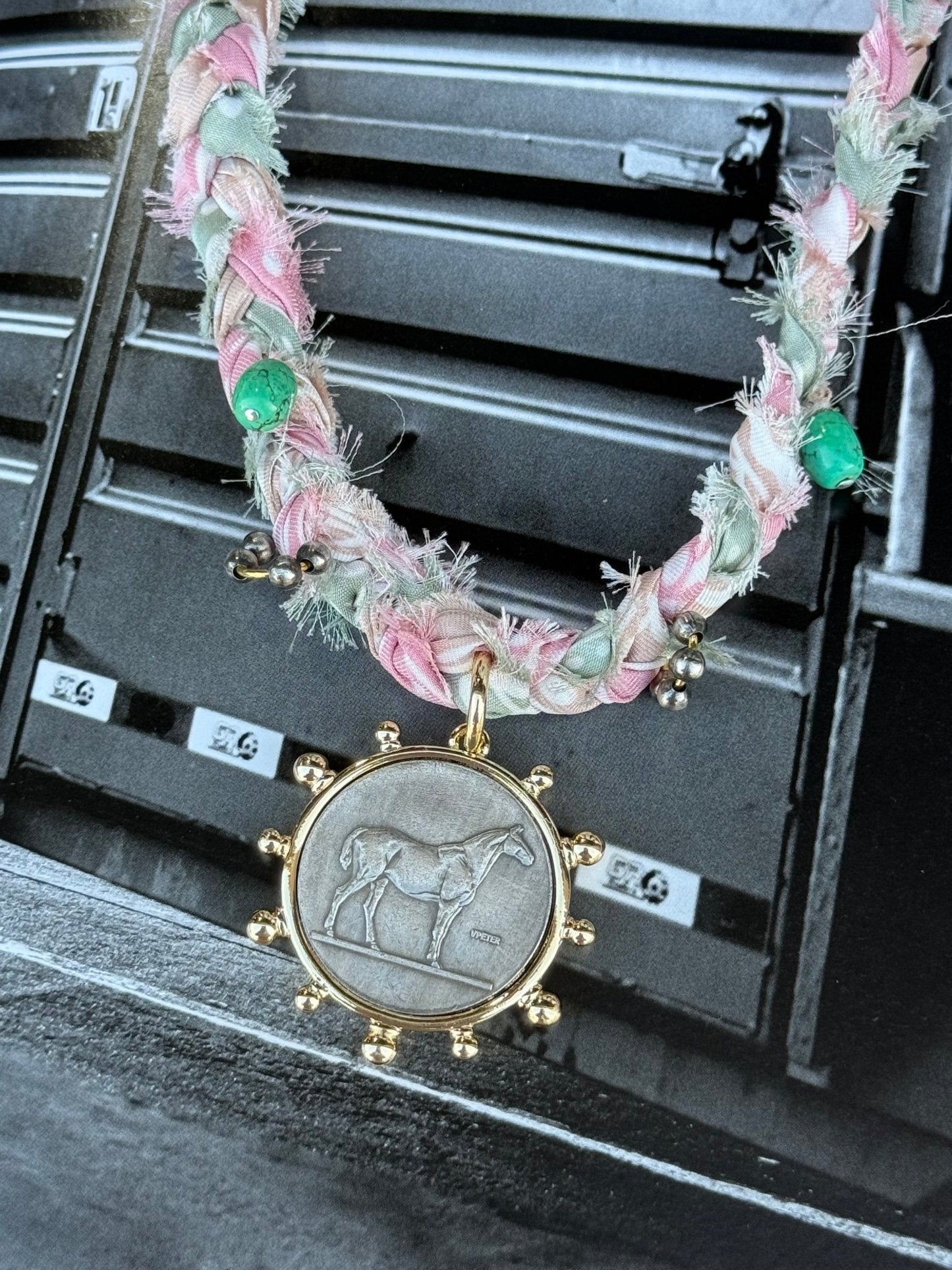 Mixed Metals Braided Bandana Necklace