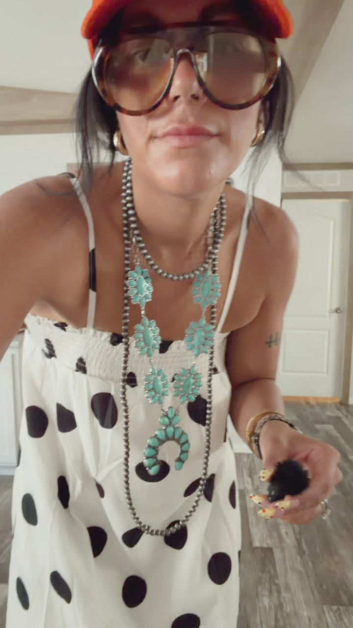 White Polka Dot Spaghetti Straps Maxi Dress