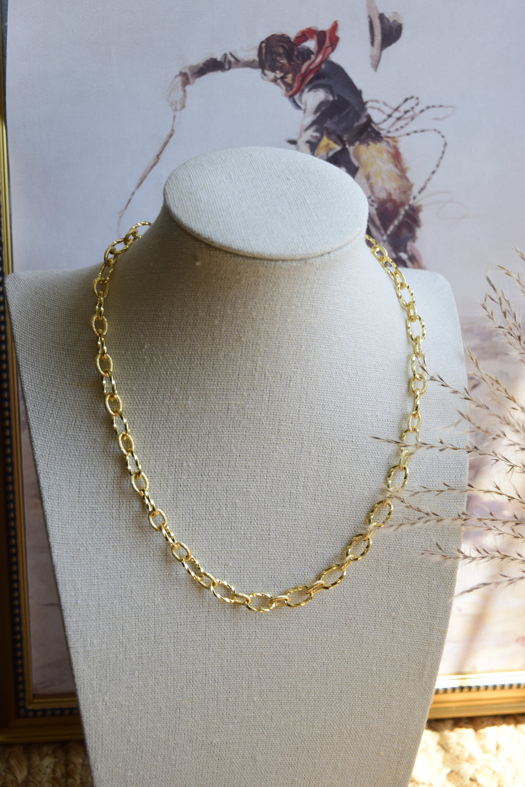 Golden Twisted Rope Chain Necklace