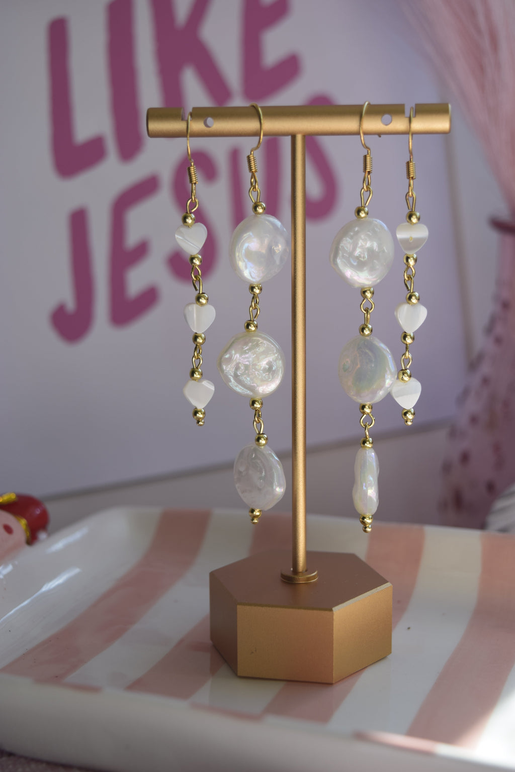 Falling for you dangles in gold